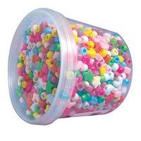 Playbox - Plastic Beads In Jar (with Big Holes) - 1200 Pcs