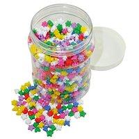 Playbox - Plastic Beads In Jar W/ Big Holes - 1400 Pcs