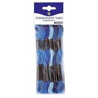 Playbox - Embroidery Yarn (blues) - 8 Mtrs - 6 Pcs