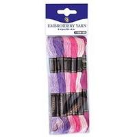 playbox embroidery yarn p ink purple 8 mtrs 6 pcs