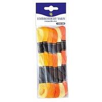 Playbox - Embroidery Yarn (yel Low & Orange) - 8 Mtrs - 6 Pcs