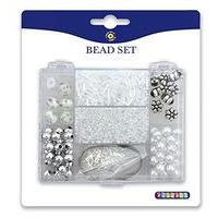 Playbox - White Beads Mix In Rectangular Storage Box