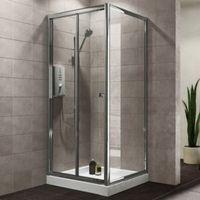 plumbsure square shower enclosure with bi fold door w800mm d800mm