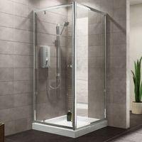 Plumbsure Square Shower Enclosure with Pivot Door (W)800mm (D)800mm