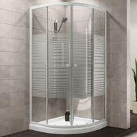 Plumbsure Quadrant Shower Enclosure with White Frame & Double Sliding Doors (W)800mm (D)800mm
