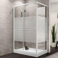 Plumbsure Rectangular Shower Enclosure with White Frame & Single Sliding Door (W)1200mm (D)760mm