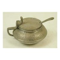 Planished Pewter Salt / Mustard Bowl
