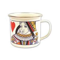 Playing Cards Queen of Hearts Enamel Mug