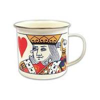 Playing Cards King of Hearts Enamel Mug