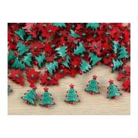 Plastic Christmas Tree Shape Novelty Buttons