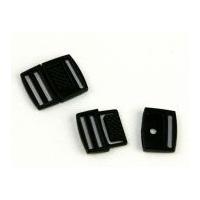 Plastic Centre Push Buckle Fastener Black