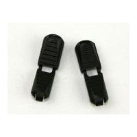 plastic cord end clips black