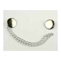 plain cloak chain button clothing fastener silver