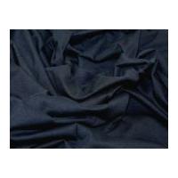 Plain Stretch Cotton Jersey Dress Fabric Navy Blue