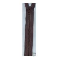 plastic chunky open end zips 25cm brown