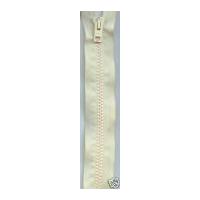 Plastic Chunky Open End Zips 25cm Cream