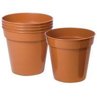 Plastic Terracotta Plant Pot (Dia)12.7cm Pack of 5