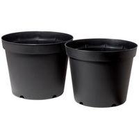 Plastic Black Plant Pot (Dia)28.3cm Pack of 2