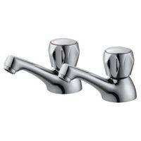 Plumbsure Quartz Chrome Hot & Cold Bath Pillar Tap Pack of 2