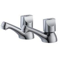 plumbsure topaz chrome hot cold bath pillar tap pack of 2