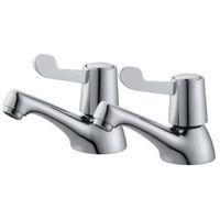 plumbsure amber chrome hot cold bath pillar tap pack of 2