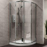 plumbsure quadrant shower enclosure tray waste pack with double slidin ...