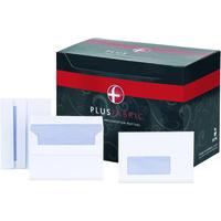 Plus Fabric Envelope C6 Window 110gsm White Seal-Seal Pack of