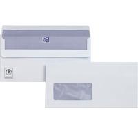 Plus Fabric Envelope DL Window White 110gsm Press-Seal Banker