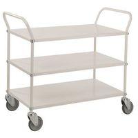 platform trolley 3 shelves white