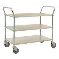 PLATFORM TROLLEY 3 SHELVES, ELECTRO-GALVANISED