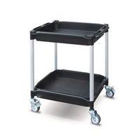 PLASTIC TRAY TROLLEY WITH 2 TIERS