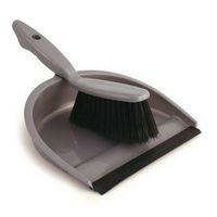 PLASTIC DUSTPAN RUBBER LIP AND SOFT BRISLE BRUSH *3 PK