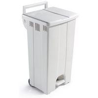 PLASTIC BIN DERBY 90 L WHITE WITH PEDAL AND LID