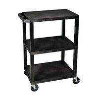 PLASTIC TROLLEY WITH 3 FLAT SHELVES