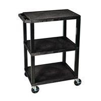 plastic trolley with 3 flat shelves