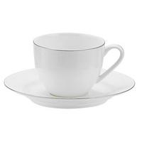 Platinum or Gold Rim Royal Worcester Serendipity Dinner Service Teacups and Saucers (4), China