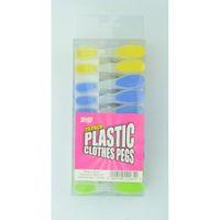 Plastic Clothes Pegs (Pack of 20 Assorted Colours)