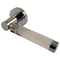 plain style clear glass door handle set