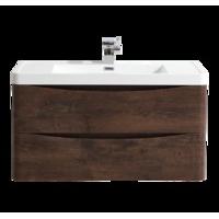 Planet 900mm Wall-Mounted Vanity Unit - Chestnut