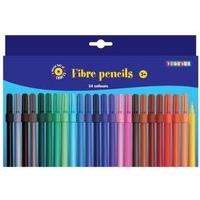 Playbox - Fibre Pens (thin) - 143 Mm, Ï 10mm - 24 Pcs