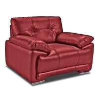 Plaza Faux Leather Armchair Red