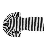 Pleated Black White Stripes Ruffled Stretch Removable Washable Dining Chair Cover Classic Stripe Spandex Seats Slipcover for Wedding Party Hotel Dinin
