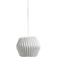 Plisse Paper White Round Hanging Lamp (Set of 2)