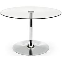 Planet Glass with Metal Base Round Dining Table