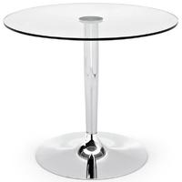 Planet Glass with Metal Base Small Round Dining Table