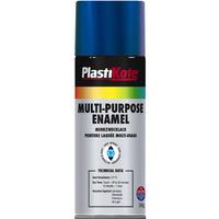 plastikote 60107 multi purpose enamel spray paint 400ml gloss blue