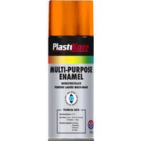 plastikote 60110 multi purpose enamel spray paint 400ml gloss orange