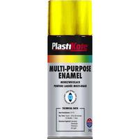 plastikote 60109 multi purpose enamel spray paint 400ml gloss yellow