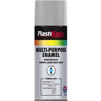 plastikote 60105 multi purpose enamel spray paint 400ml gloss grey
