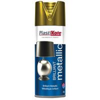 plastikote 4400000160076 160 brilliant metallic spray gold 400ml